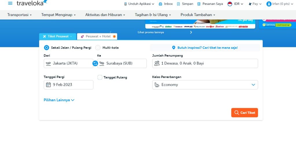 Cara Beli Tiket Garuda di Traveloka