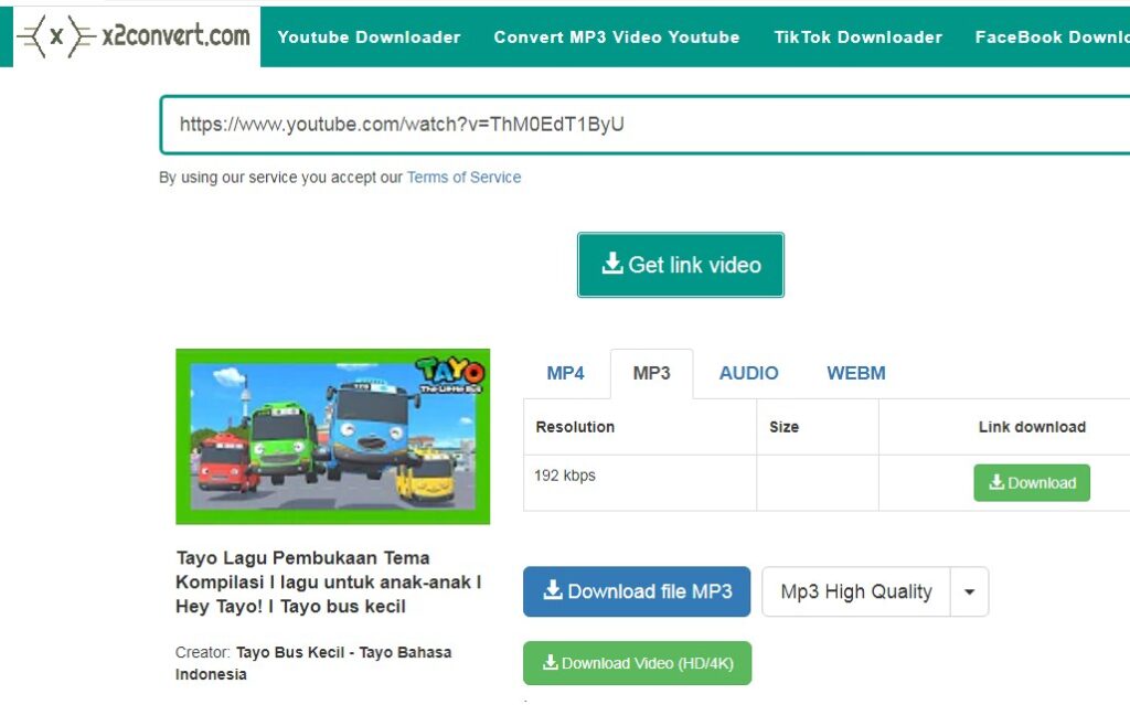 Unduh Lagu MP3 Dari Youtube Via X2convert